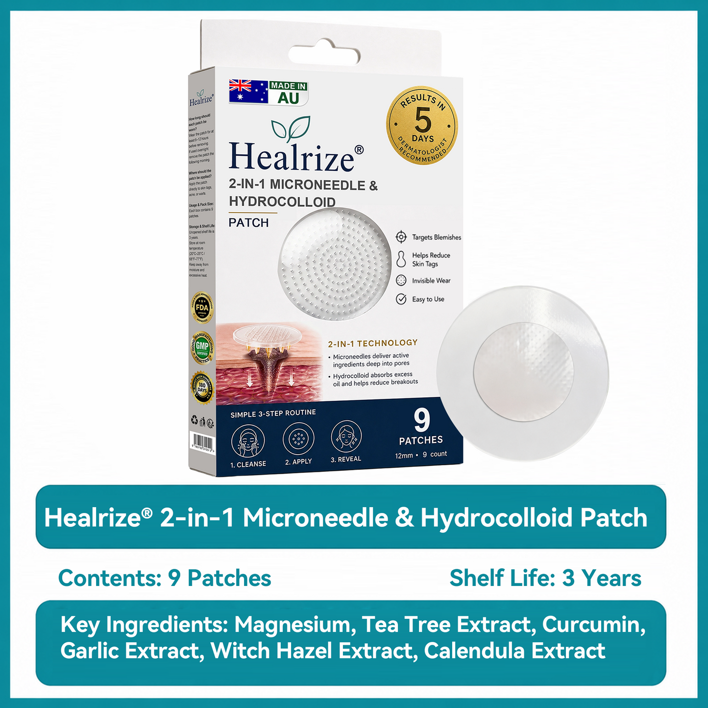 ✅🇺🇸𝐇𝐞𝒂𝒍𝗿𝗶𝙯𝙚®2-in-1 Microneedle & Hydrocolloid Patch🛡️| Removes Raised Moles, Acne, Flat Warts & Skin Tags | Helps Improve Wrinkles, Scars & Blemishes | Invisible Patches for Face & Body