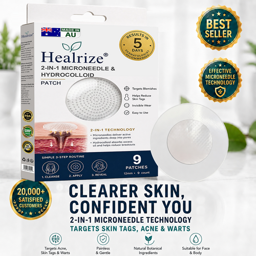 ✅🇺🇸𝐇𝐞𝒂𝒍𝗿𝗶𝙯𝙚®2-in-1 Microneedle & Hydrocolloid Patch🛡️| Removes Raised Moles, Acne, Flat Warts & Skin Tags | Helps Improve Wrinkles, Scars & Blemishes | Invisible Patches for Face & Body