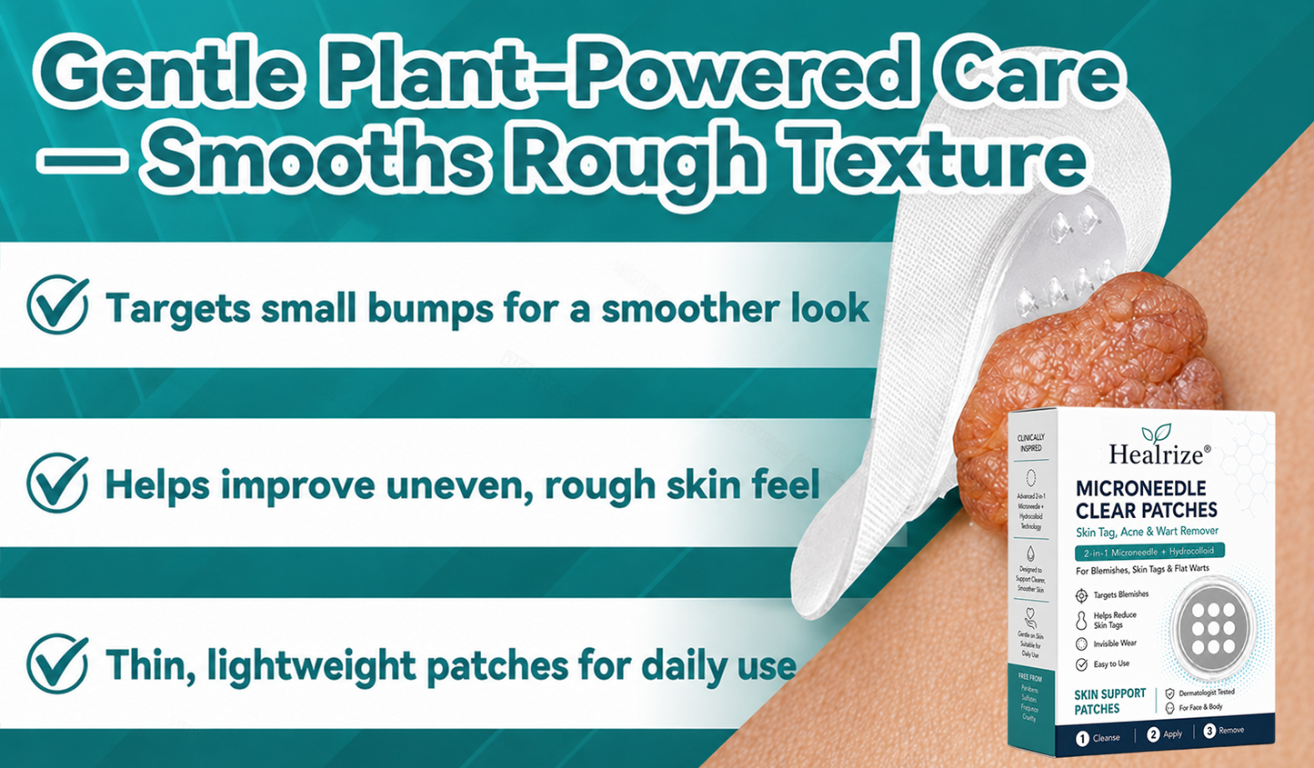 ✅🇦🇺𝐇𝐞𝒂𝒍𝗿𝗶𝙯𝙚®2-in-1 Microneedle & Hydrocolloid Patch💝| Removes Raised Moles, Acne, Flat Warts & Skin Tags | Helps Improve Wrinkles, Scars & Blemishes | Invisible Patches for Face & Body