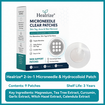 ✅🇦🇺𝐇𝐞𝒂𝒍𝗿𝗶𝙯𝙚®2-in-1 Microneedle & Hydrocolloid Patch💝| Removes Raised Moles, Acne, Flat Warts & Skin Tags | Helps Improve Wrinkles, Scars & Blemishes | Invisible Patches for Face & Body