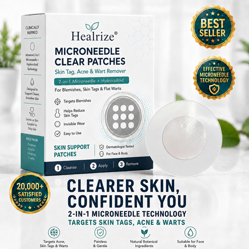 ✅🇦🇺𝐇𝐞𝒂𝒍𝗿𝗶𝙯𝙚®2-in-1 Microneedle & Hydrocolloid Patch💝| Removes Raised Moles, Acne, Flat Warts & Skin Tags | Helps Improve Wrinkles, Scars & Blemishes | Invisible Patches for Face & Body